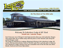 Tablet Screenshot of lakeshorelodgeor.com